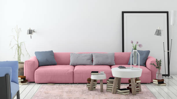 تصویر 1 از مبل راحتی صورتی طوسی ترکیب رنگی متعادل جلوه‌ ای آرامش‌ بخش